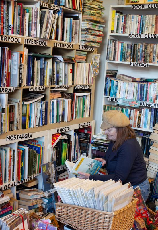 Cathy In Her Second Hand Bookshop Hoylake Photographic Society